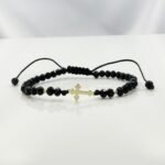 Bratara snur, bile si cruciulita din aur 14k