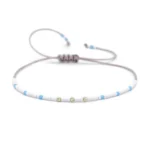 Bratara cu snur, margele Miyuki si bile din aur