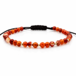 Bratara cu agate si 5 bilute din aur 14k