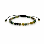 Bratara cu agate si 5 bilute din aur 14k