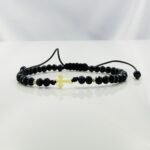 Bratara cu cruciulita, bilute din aur 14k si cristale