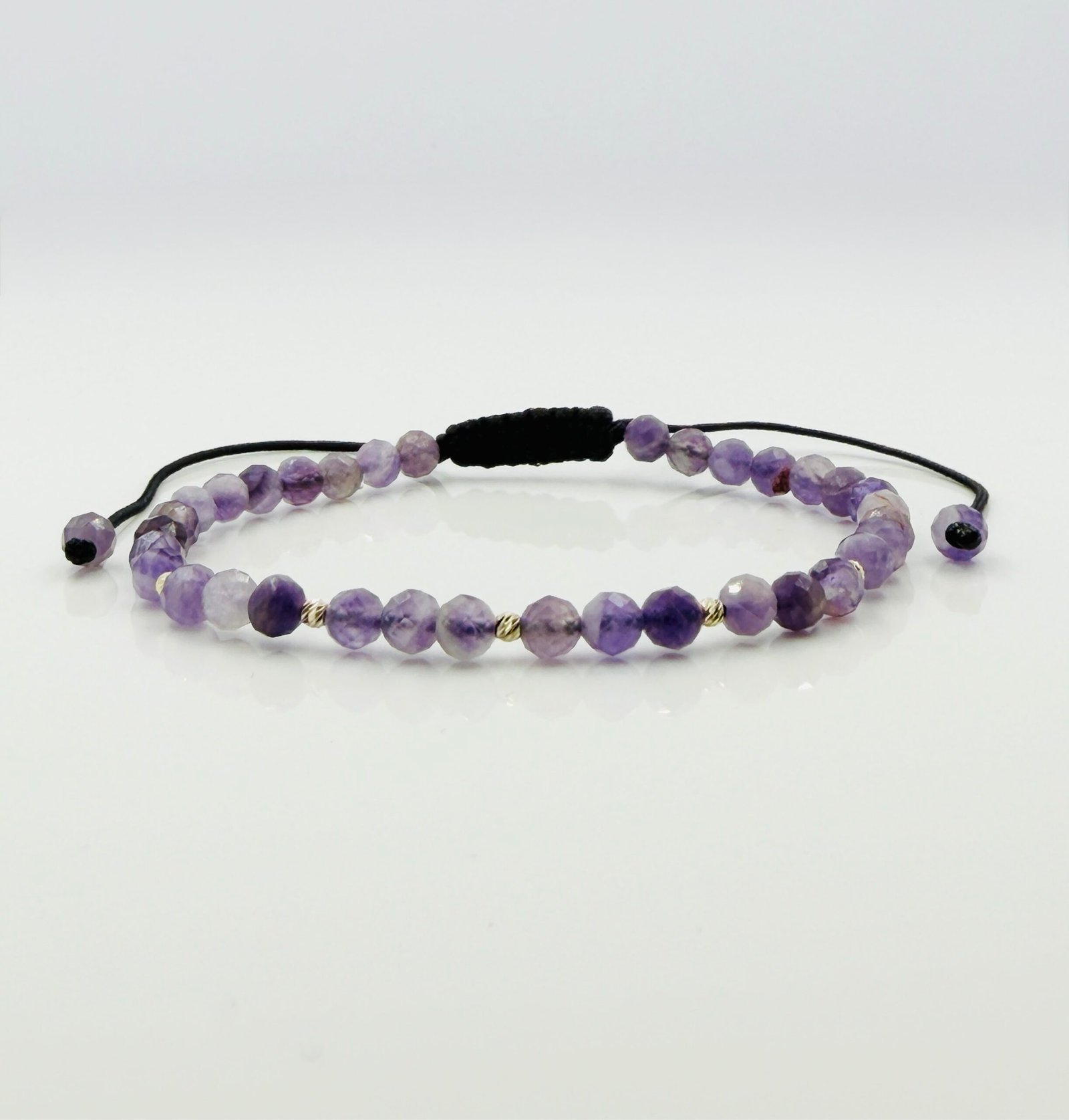 img_4739 Bratara cu ametist si 5 bilute din aur 14k - imagine 1