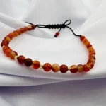 Bratara cu agate si 5 bilute din aur 14k