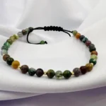 Bratara cu agate si 5 bilute din aur 14k