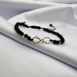 Bratara cu infinit love you si bilute din aur 14k