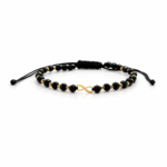 Bratara cu infinit, 18 bilute din aur 14k si cristale