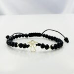 Bratara cu ingeras, bilute din aur 14k si cristale