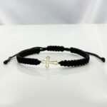 Bratara cu snur si cruce din aur 585 14k