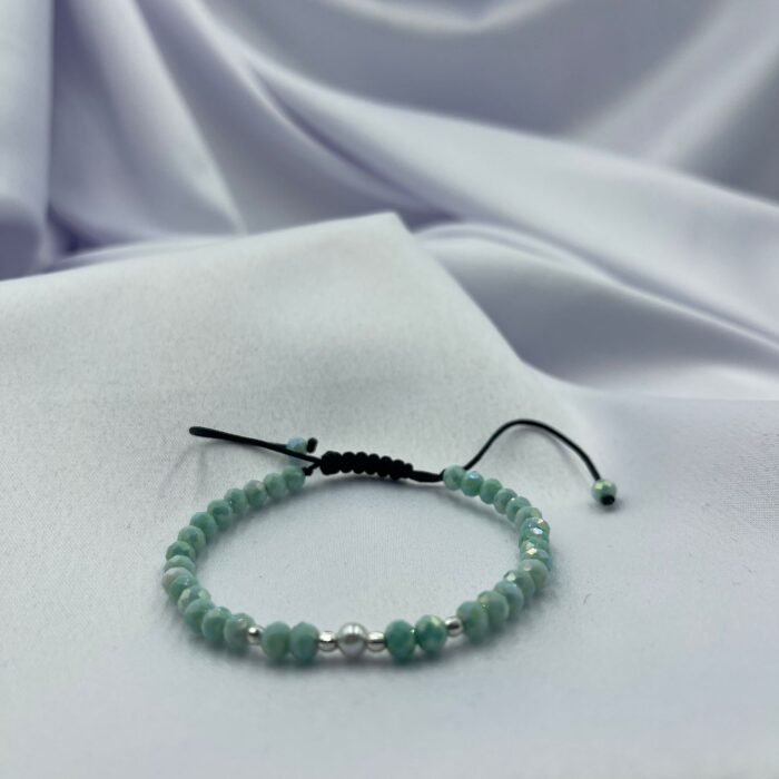 Bratara cu perla, cristale si bilute disco din argint 925