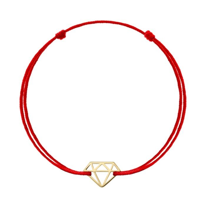 Bratara cu snur si Pandantiv Aur 14k Diamant