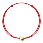 Bratara cu snur si inimioara cu inima din aur