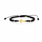 Bratara cu bilute, cruciulita din aur 14k si cristale