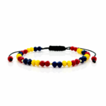 Bratara tricolor cu bilute din aur 14k si cristale