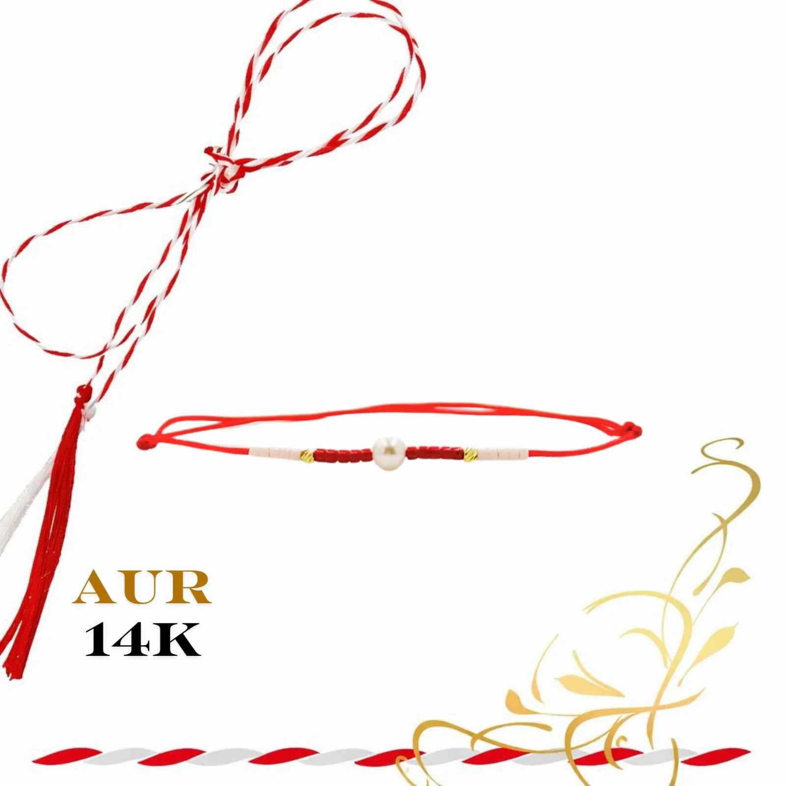 27c1a9ea-0c8b-483f-9c7e-c61a1b6111cd Martisor bratara din aur 14K - perla, margelute miyuki si bilute - imagine 1