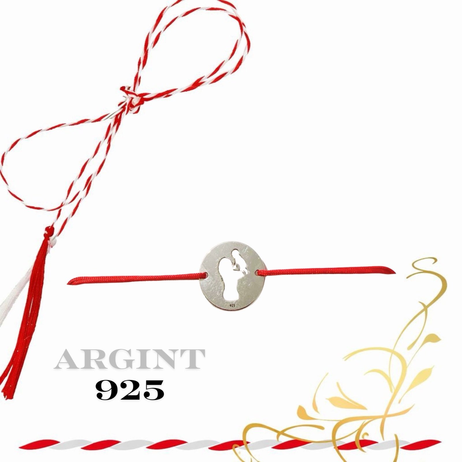 6a734ae2-08f9-4f88-8bc8-68a0aac52fc9.jpeg Martisor bratara din argint 925 - banut mama cu copilul - imagine 1