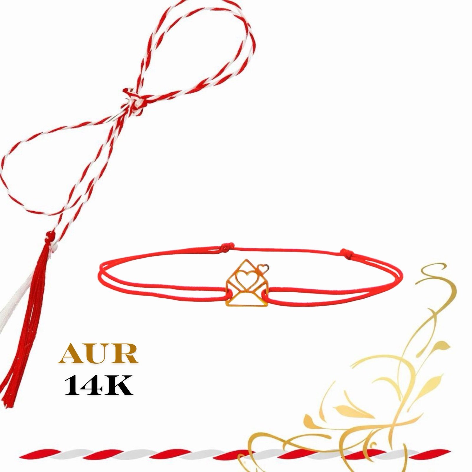 71649ffd-36fa-4cf5-9dce-e8a58f12cfa0.jpeg Martisor bratara din aur 14K - Plicul dragostei - imagine 1