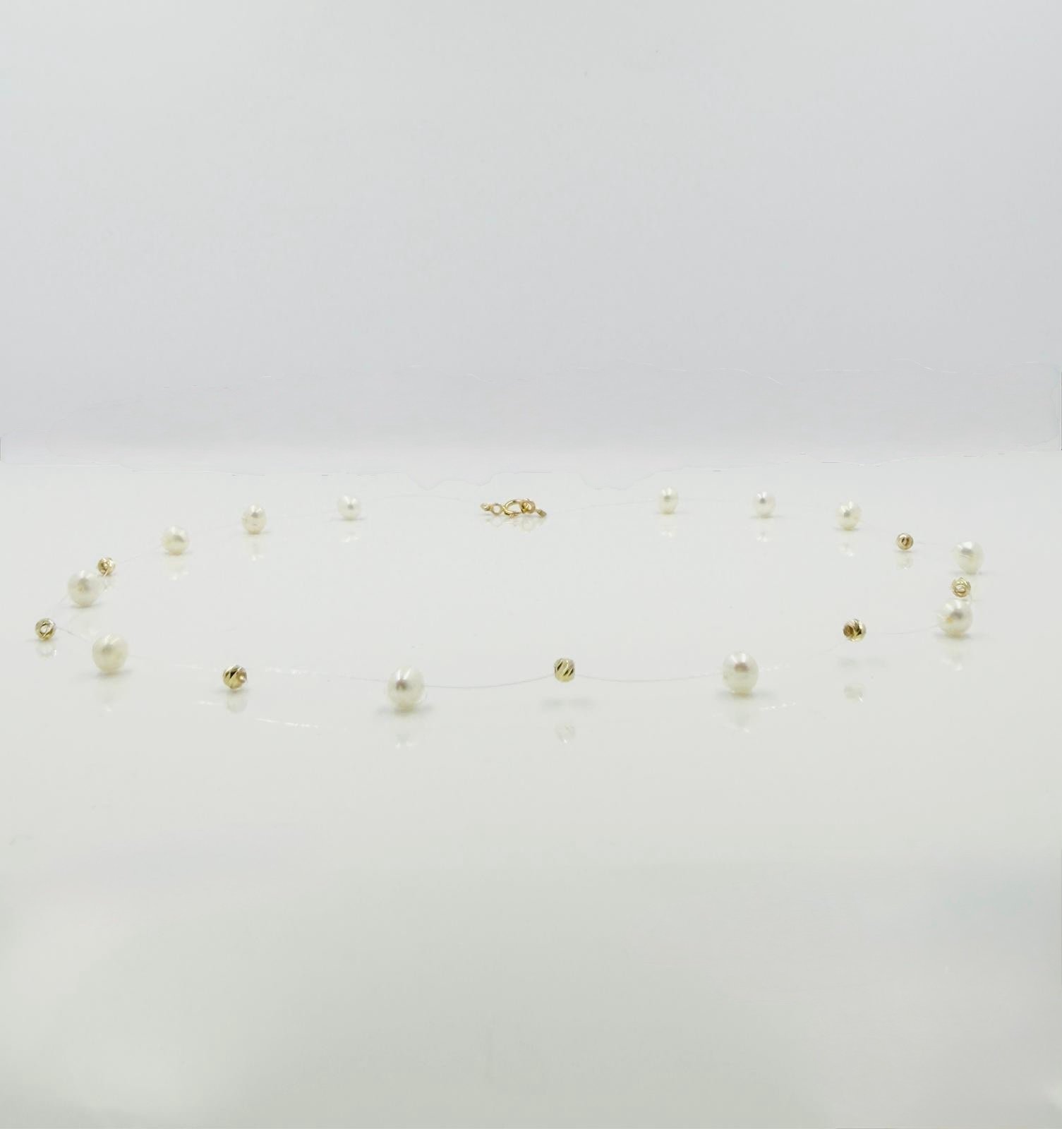 784ccb2c-0505-4aec-b259-0230cac8e4f8 Colier cu perle de cultura si elemente din aur 14k - imagine 1