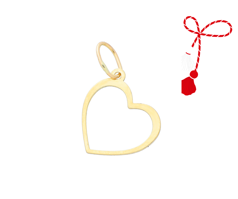 Design fără titlu (34) Martisor din aur 14K - Pandandiv inimioara - imagine 1
