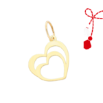 Martisor din aur 14K - Pandandiv inimioare