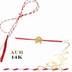 Martisor bratara din aur 14K - Potcoava norocoasa cu trifoi