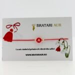 Martisor bratara cu snur, 2 bilute din aur 14k si initiala - la alegere