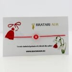 Martisor bratara cu snur, 2 bilute din argint 925 si initiala - la alegere