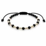 Bratara cu 30 bilute de 2,5mm din aur 14k si cristale