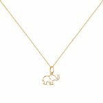 Colier cu pandantiv elefant din aur 14k