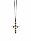 Chokere Black cu bilute in forma de cruce din aur 14k si cristale