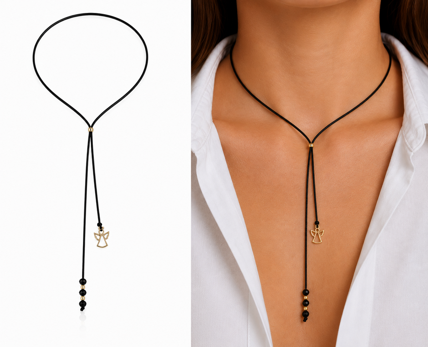 770627c4-97ff-4f85-86c9-8787dcf905a4 Choker cu snur si pandantiv aur – ingeras 2 - imagine 1