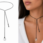 Choker cu snur si pandantiv argint – initiala - la alegere