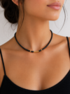 Colier Black cu cristale, 7 bilute si inchidere din aur 14k