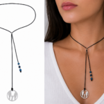 Choker cu snur si pandantiv argint – familie baietel
